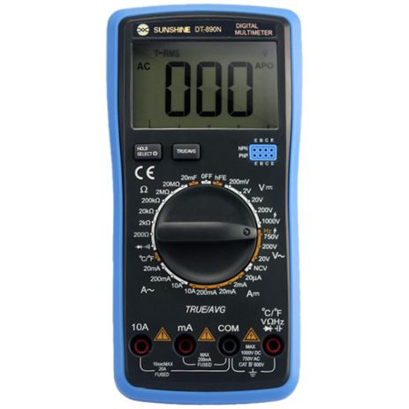 Мультиметр цифровий Sunshine DT-890N, Автовимикання, True RMS