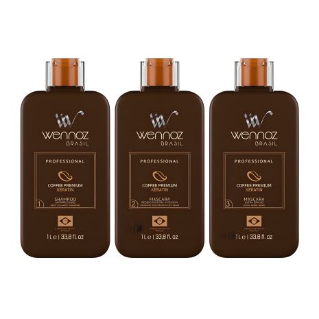 Кератиновий набір Wennoz Brasil (Honma Tokyo) Coffee Premium Keratin 3х500 г (розлив)
