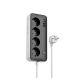 Подовжувач HOCO AC22 Sunlight 4-bit desktop socket (3M), 3USB, 1Type-C, 30W, 3A, PD, QC, black