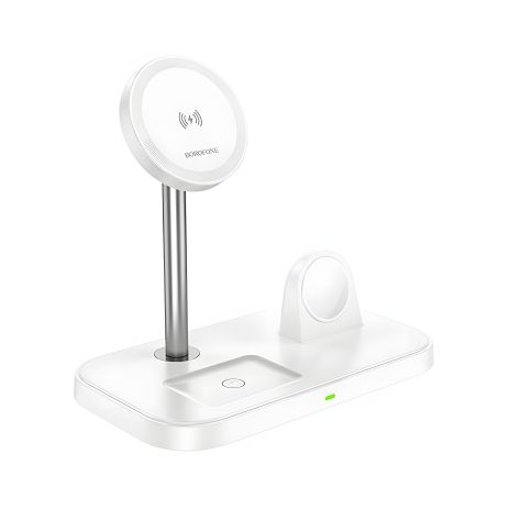 Бездротовий зарядний пристрій Borofone BQ29, 3в1, 15W, білий