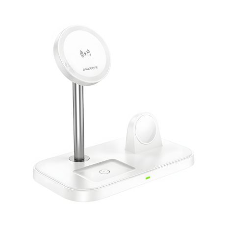Бездротовий зарядний пристрій Borofone BQ29, 3в1, 15W, білий