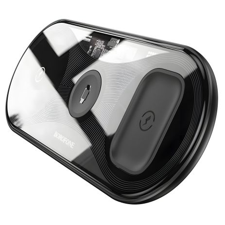 Зарядний пристрій Borofone BQ19 бездротовий, 3в1, 15W, чорний