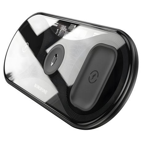 Зарядний пристрій Borofone BQ19 бездротовий, 3в1, 15W, чорний