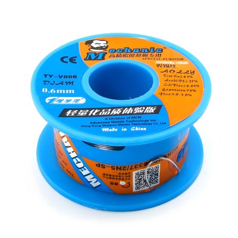 Припій Mechanic TY-V866, 0.6 мм, 40 гр, Sn 63%, Pb 37%