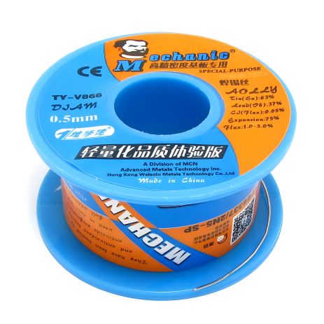 Припій Mechanic TY-V866, 0.5 мм, 40 гр, Sn 63%, Pb 37%