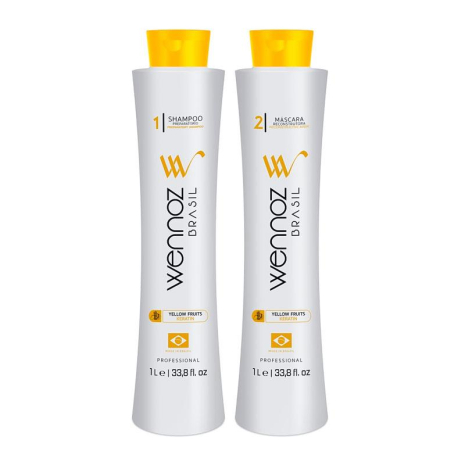 Набір Wennoz Brasil (Honma Tokyo) Yellow Fruits Keratin для випрямлення волосся, 2x300 г (розлив)