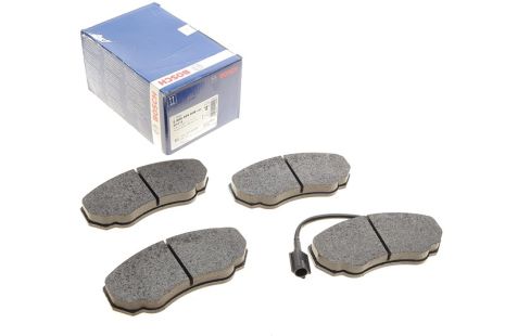 Комплект гальмівних колодок, дискове гальмо CITROËN JUMPER, FIAT DUCATO, BOSCH (0986494048)