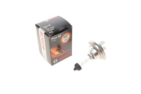 Лампа накаливания H7 12V 55W PX26d +50 BOSCH (1987302079) Лампа накаливания H7 12V 55W PX26d +50 BOSCH (1987302079)