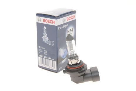 Лампа накаливания HB4 12V 51W P22d PURE LIGHT BOSCH (1987302153)