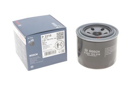 Hyundai/KIA масляний фільтр, BOSCH (0451103316) (26300-35502)