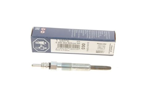 Свічка розжарювання GAZ VOLGA, OPEL VIVARO, SKODA OCTAVIA, BOSCH (0250202022)