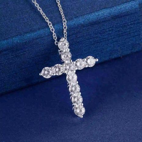 Кулон підвіска хрест хрестик Тіффані tiffany кристали камені стерл. ср.
