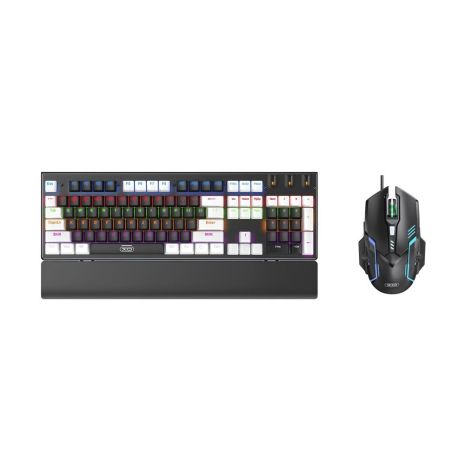Клавиатура и Мышь XO KB-06 mixed color luminous mechanical Черный микс