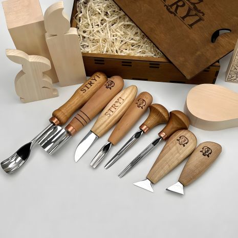 Набор резцов для резьбы по дереву STRYI 8 шт — универсальное решение для любого вида резьбы