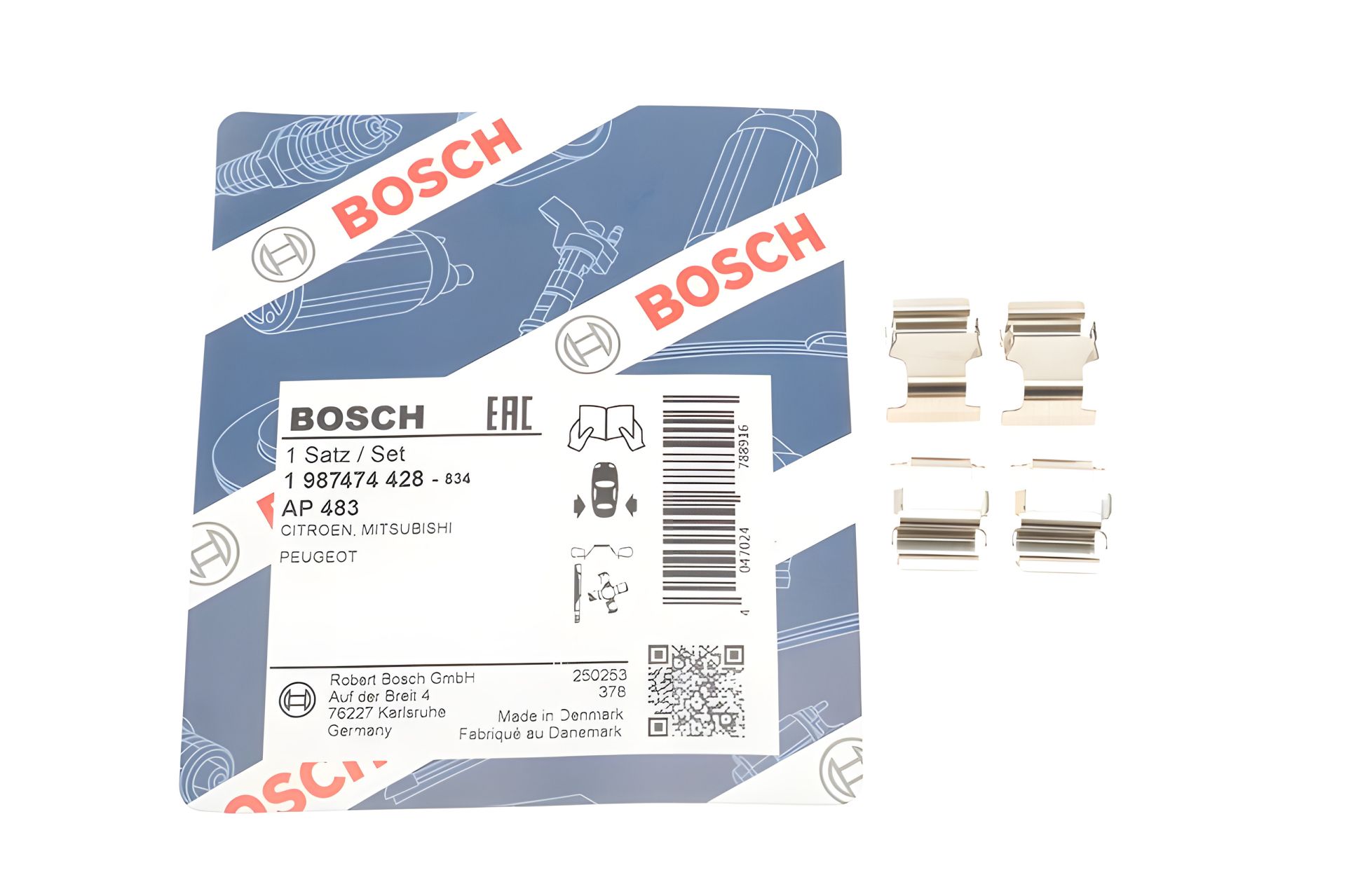 Монтажний комплект гальмівних колодок для MITSUBISHI ASX/Galant/Grandis/Lancer/Outlander/Pajero 1,3-3,8 99, BOSCH (198) Монтажний комплект гальмівних колодок для MITSUBISHI ASX/Galant/Grandis/Lancer/Outlander/Pajero 1,3-3,8 99, BOSCH (198)