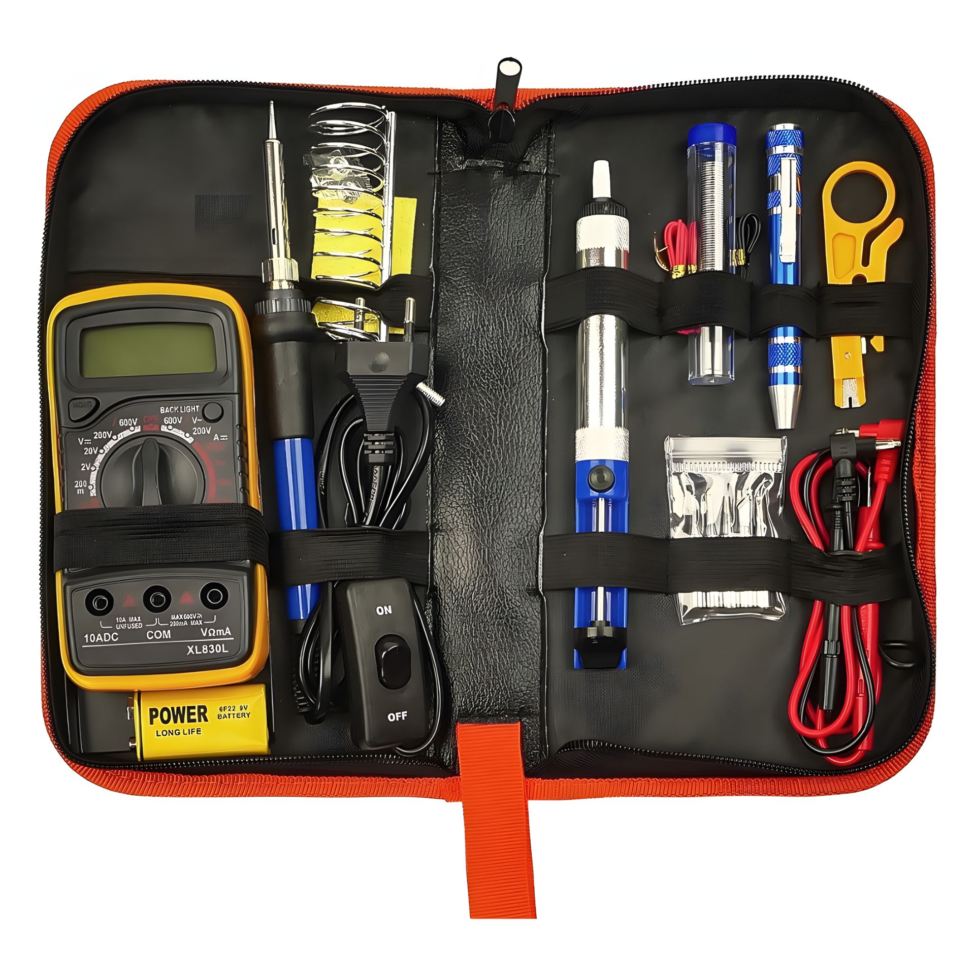 Паяльный набор Aida A-806+ в пенале (паяльник 60W, рег. t 200-450 гр C, жало 900M 6шт, мультиметр, инструменты и расходники) Паяльный набор Aida A-806+ в пенале (паяльник 60W, рег. t 200-450 гр C, жало 900M 6шт, мультиметр, инструменты и расходники)