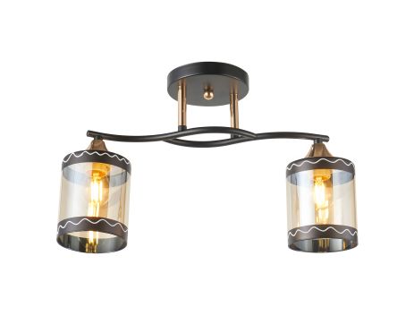 Люстра стельова з 2 плафонами IS 6380-2 (Чорний+Золото) Люстра стельова з 2 плафонами IS 6380-2 (Чорний+Золото)