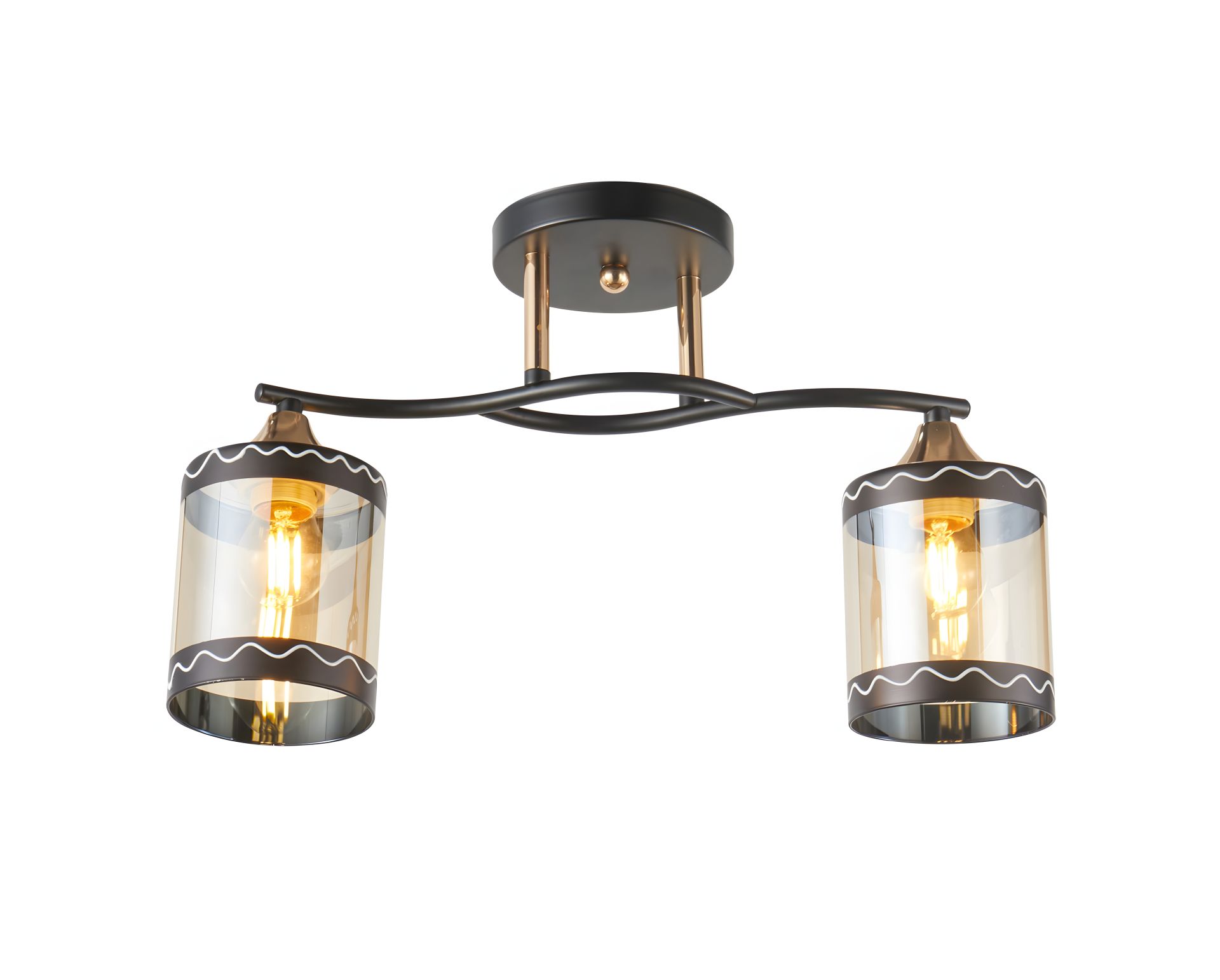 Потолочная люстра на 2 плафона IS 6380-2 (Черный+Золото) Потолочная люстра на 2 плафона IS 6380-2 (Черный+Золото)