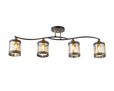 Люстра потолочная на 4 плафона 6380-4 (Черный+Золото) Люстра потолочная на 4 плафона 6380-4 (Черный+Золото)