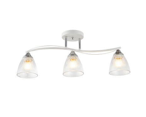 Потолочная люстра на 3 плафона 6378-3 (белый + хром)