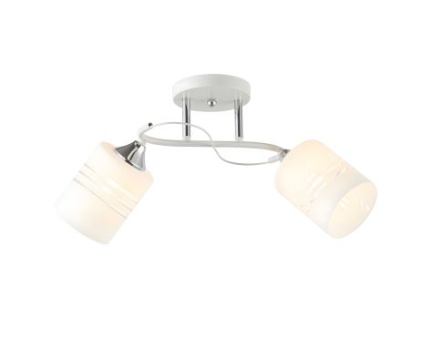 Люстра потолочная на 2 плафона 6390-2 (Белый+Хром)