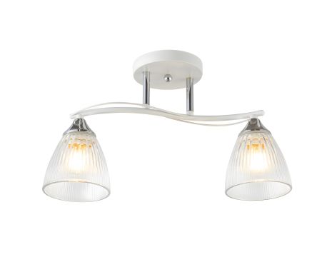 Люстра стельова на 2 плафони 6378-2 (Білий+Хром) Люстра стельова на 2 плафони 6378-2 (Білий+Хром)