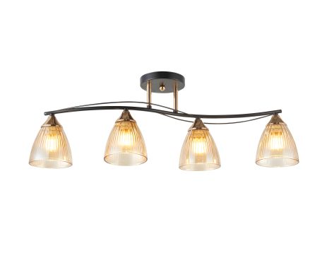 Люстра потолочная на 4 плафона 6377-4 (Черный+Золото) Люстра потолочная на 4 плафона 6377-4 (Черный+Золото)