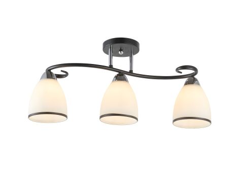 Потолочная люстра с 3 плафонами IS 6366-3 (Черный+Хром)