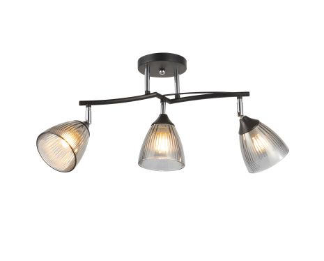 Потолочная люстра с 3 плафонами 6317-3 (Черный+Хром)