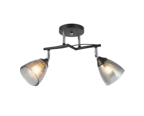 Стельова люстра на 2 плафони IS 6317-2 (Чорний+Хром) Стельова люстра на 2 плафони IS 6317-2 (Чорний+Хром)