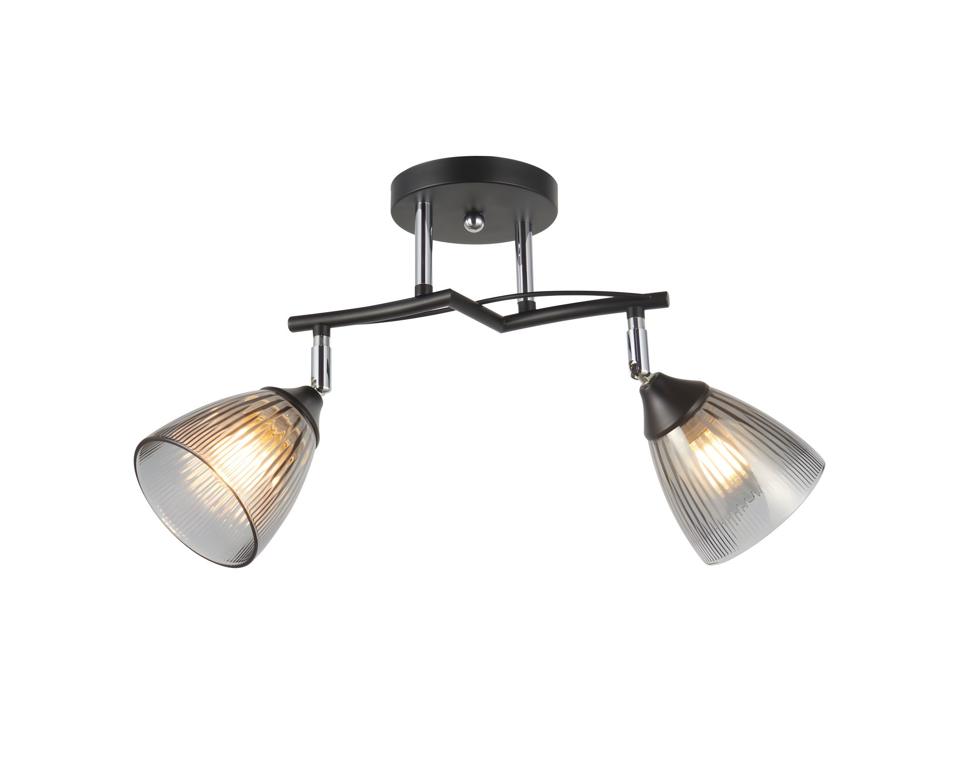 Стельова люстра на 2 плафони IS 6317-2 (Чорний+Хром) Стельова люстра на 2 плафони IS 6317-2 (Чорний+Хром)