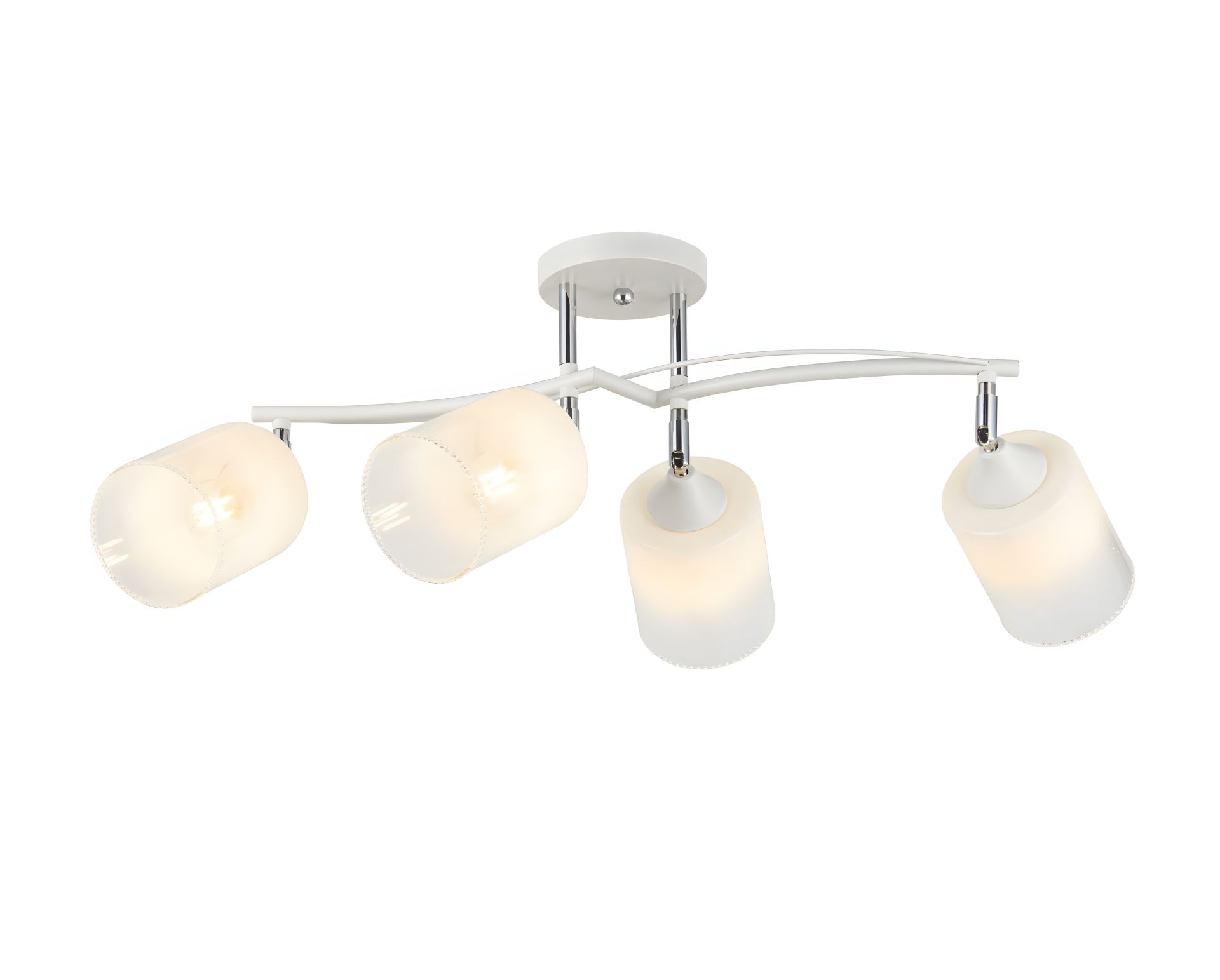 Стельова люстра на 4 плафони 6315-4 (Білий+Хром) Стельова люстра на 4 плафони 6315-4 (Білий+Хром)