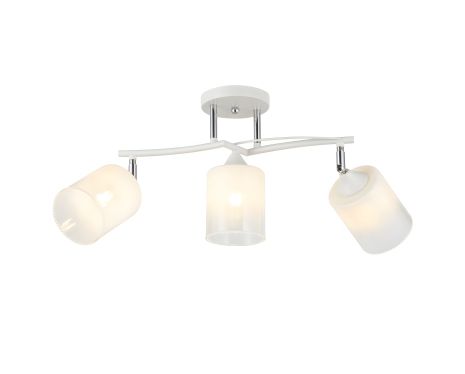 Люстра потолочная на 3 плафона 6315-3 (Белый+Хром)