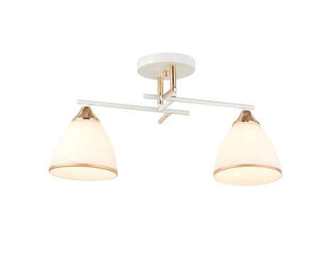 Люстра стельова на 2 плафони IS 6313-2 (Білий+Золото)