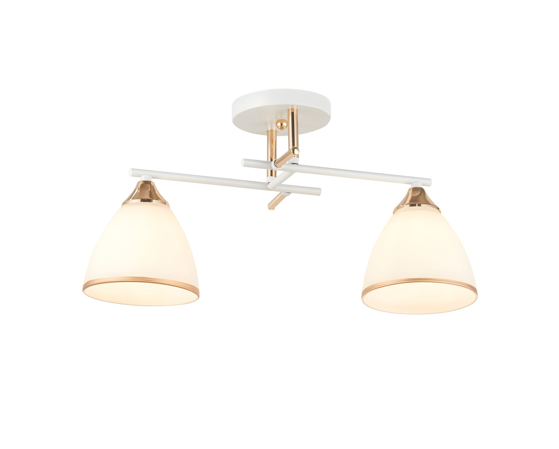 Люстра стельова на 2 плафони IS 6313-2 (Білий+Золото) Люстра стельова на 2 плафони IS 6313-2 (Білий+Золото)