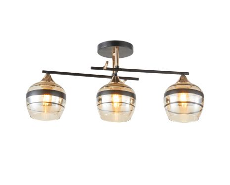 Люстра стельова на 3 плафони IS 6311-3 (Чорний+Золото)