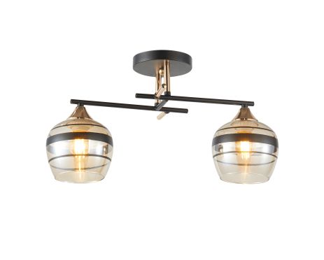 Люстра потолочная на 2 плафона INTEREES IS 6311-2 (Черный+Золото) Люстра потолочная на 2 плафона INTEREES IS 6311-2 (Черный+Золото)