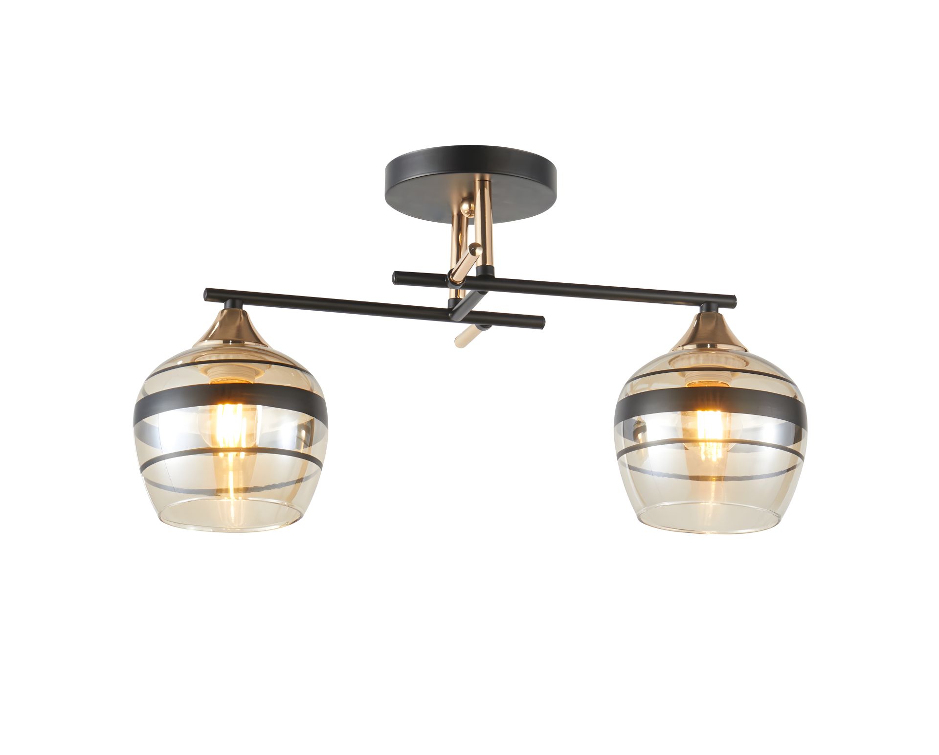 Люстра стельова на 2 плафони INTEREES IS 6311-2 (Чорний+Золото) Люстра стельова на 2 плафони INTEREES IS 6311-2 (Чорний+Золото)