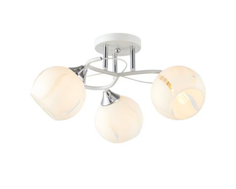Люстра потолочная на 3 плафона 6391-3 (Белый+Хром)