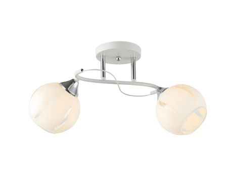 Потолочная люстра с 2 плафонами IS 6391-2 (Белый+Хром) Потолочная люстра с 2 плафонами IS 6391-2 (Белый+Хром)
