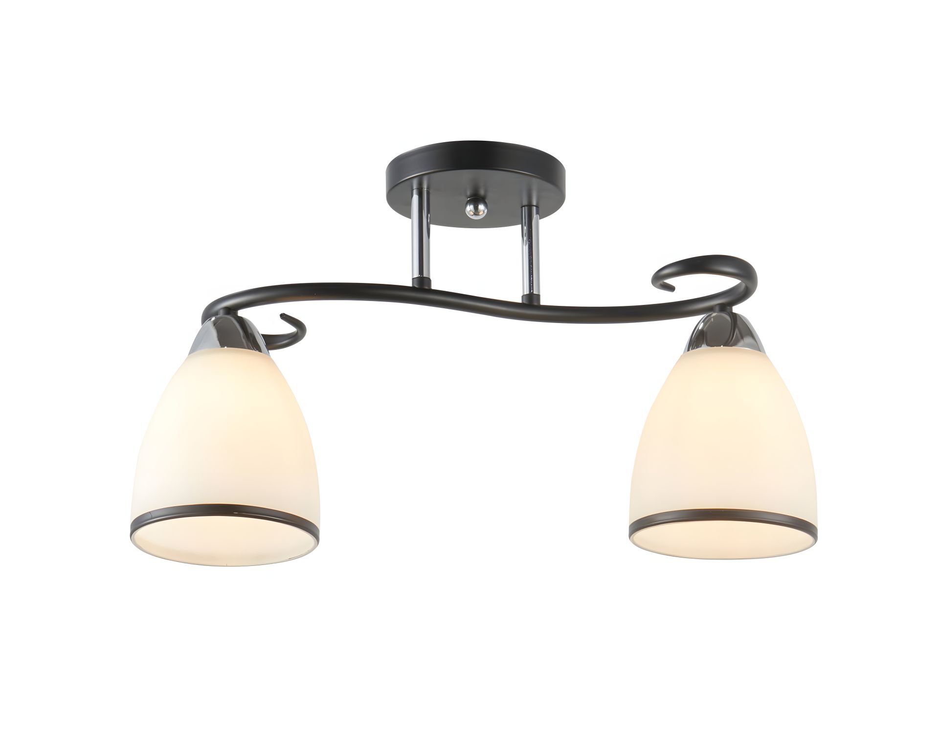 Потолочная люстра с 2 плафонами IS 6366-2 (Черный+Хром) Потолочная люстра с 2 плафонами IS 6366-2 (Черный+Хром)
