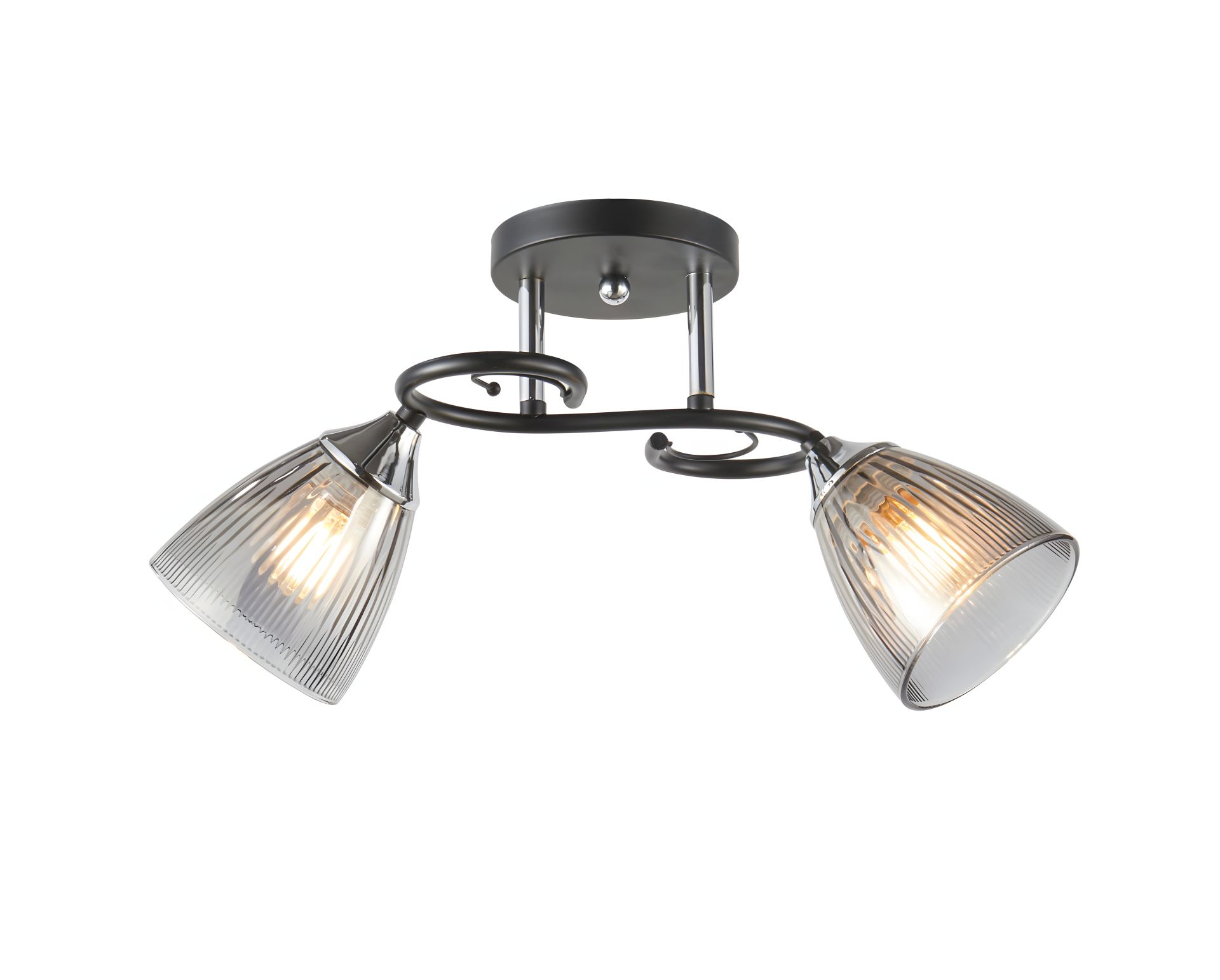 Потолочная люстра с 2 плафонами IS 6332-2 (Черный+Хром) Потолочная люстра с 2 плафонами IS 6332-2 (Черный+Хром)