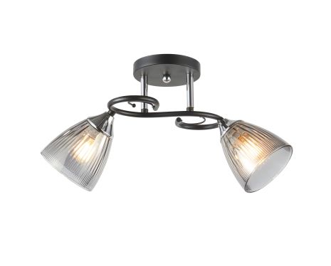 Люстра потолочная на 2 плафона IS 6332-2 (Черный+Хром)