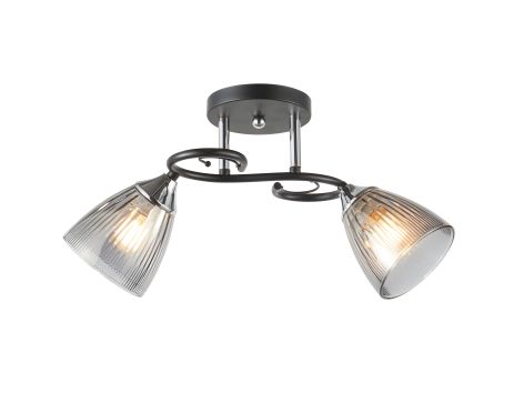 Потолочная люстра с 2 плафонами IS 6332-2 (Черный+Хром) Потолочная люстра с 2 плафонами IS 6332-2 (Черный+Хром)