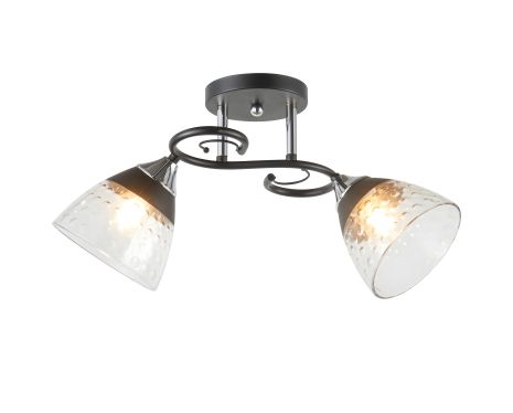 Люстра стельова на 2 плафони IS6331-2 (Чорний+Хром) 2023 Люстра стельова на 2 плафони IS6331-2 (Чорний+Хром) 2023