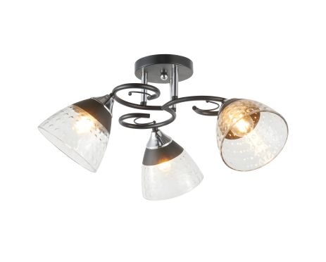 Потолочная люстра на 3 плафона IS 6331-3 (Черный+Хром) Потолочная люстра на 3 плафона IS 6331-3 (Черный+Хром)