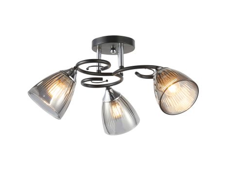 Люстра потолочная на 3 плафона 6332-3 (Черный+Хром)