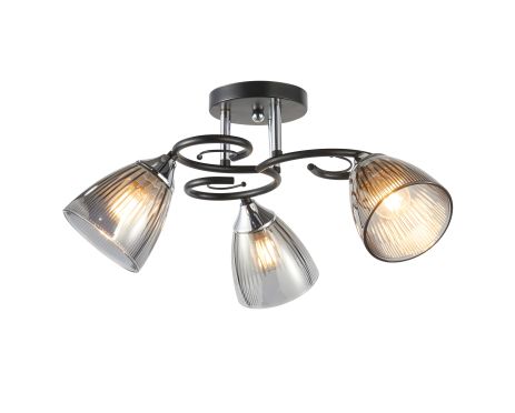 Люстра стельова на 3 плафони 6332-3 (Чорний+Хром) Люстра стельова на 3 плафони 6332-3 (Чорний+Хром)