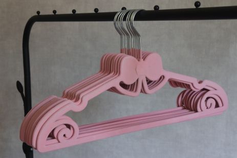Вішалка для одягу з велюровим покриттям набір 10 шт 101072/pink