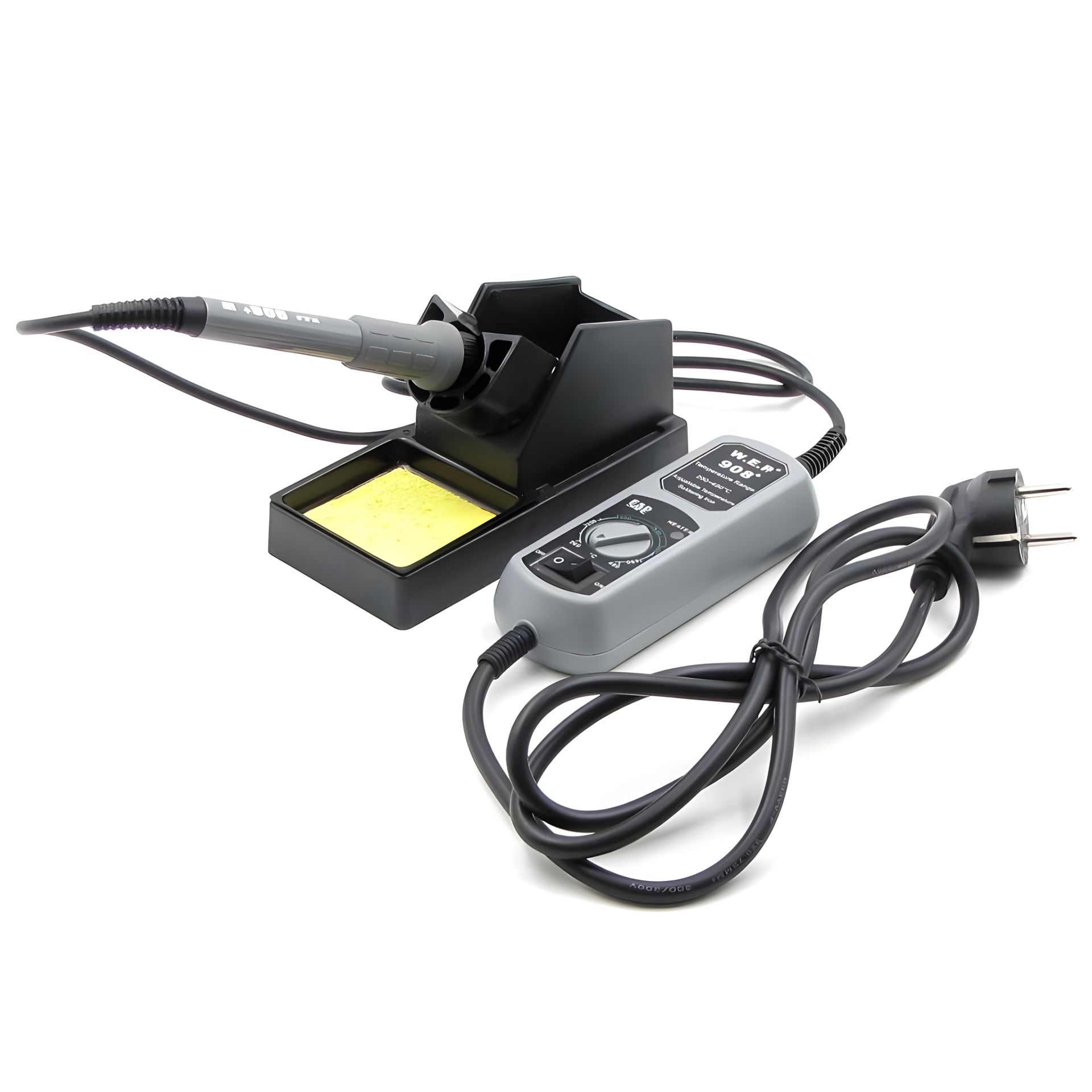 Паяльник WEP 908+ з портативним блоком управління і підставкою Паяльник WEP 908+ з портативним блоком управління і підставкою